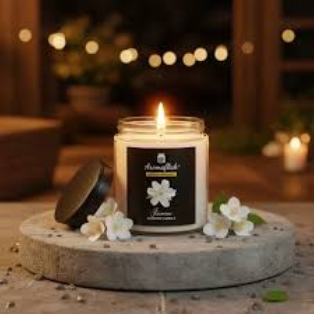 4.5 OZ COLOURED GLASS JAR CANDLE CALMING